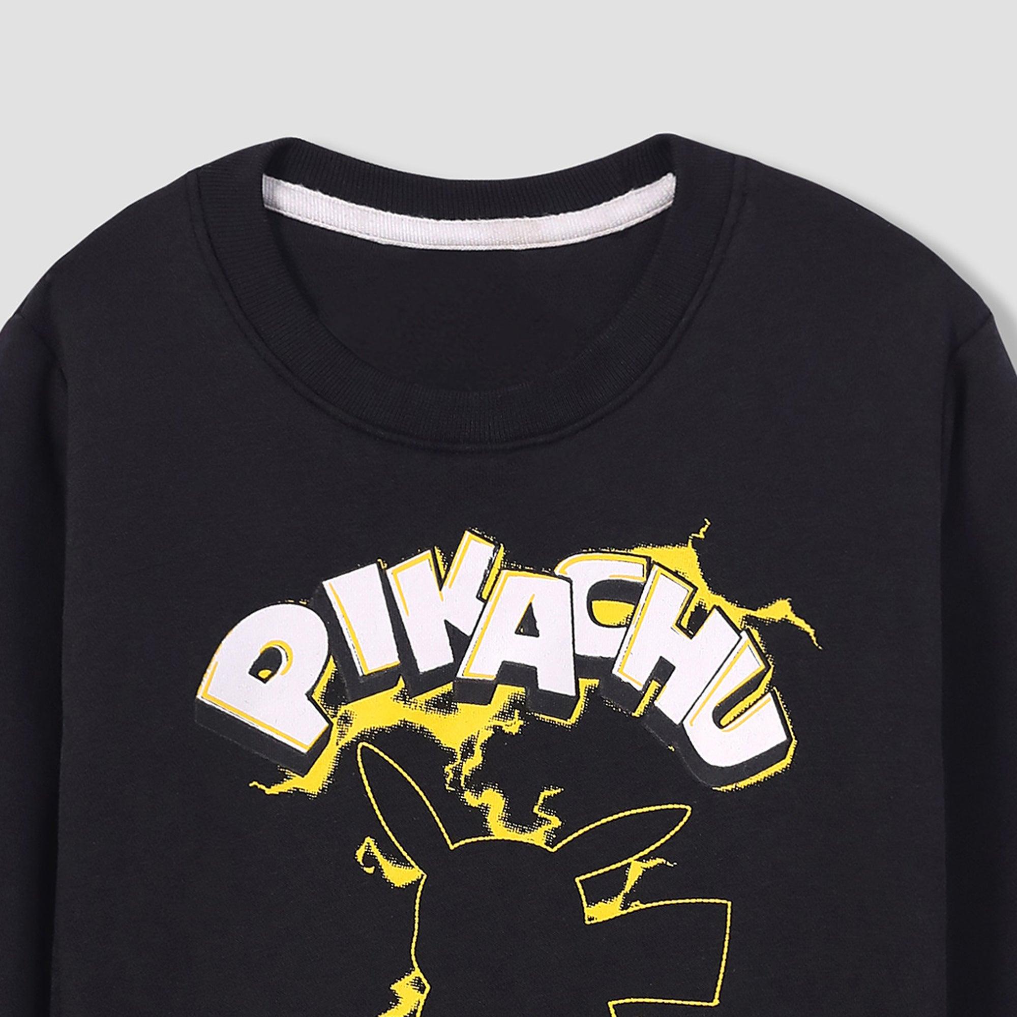 Pikachu Printed Fleece Black Suit