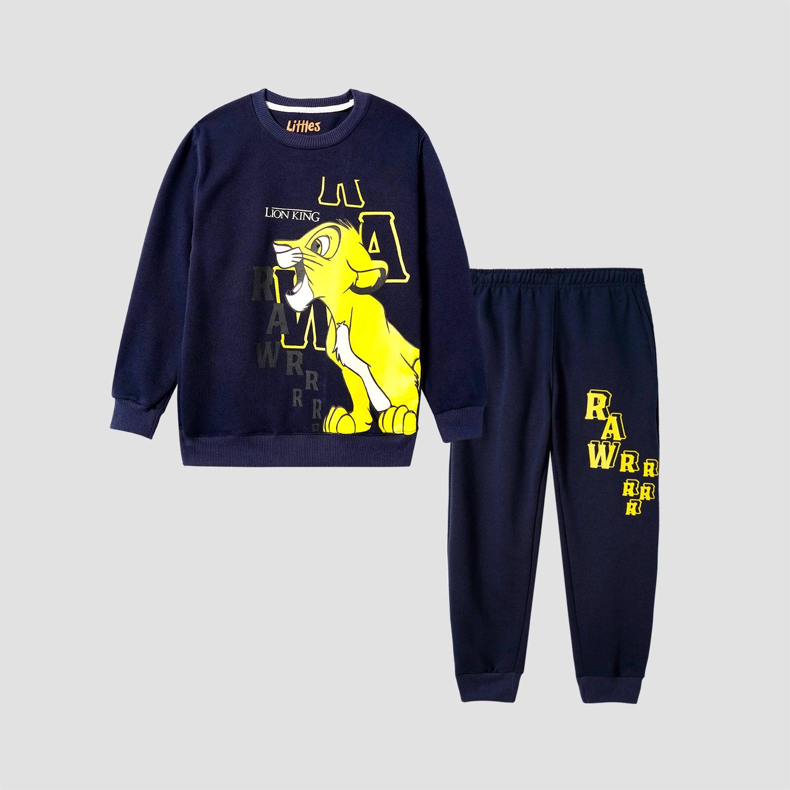 Lion King Printed Fleece Suit Navy Blue