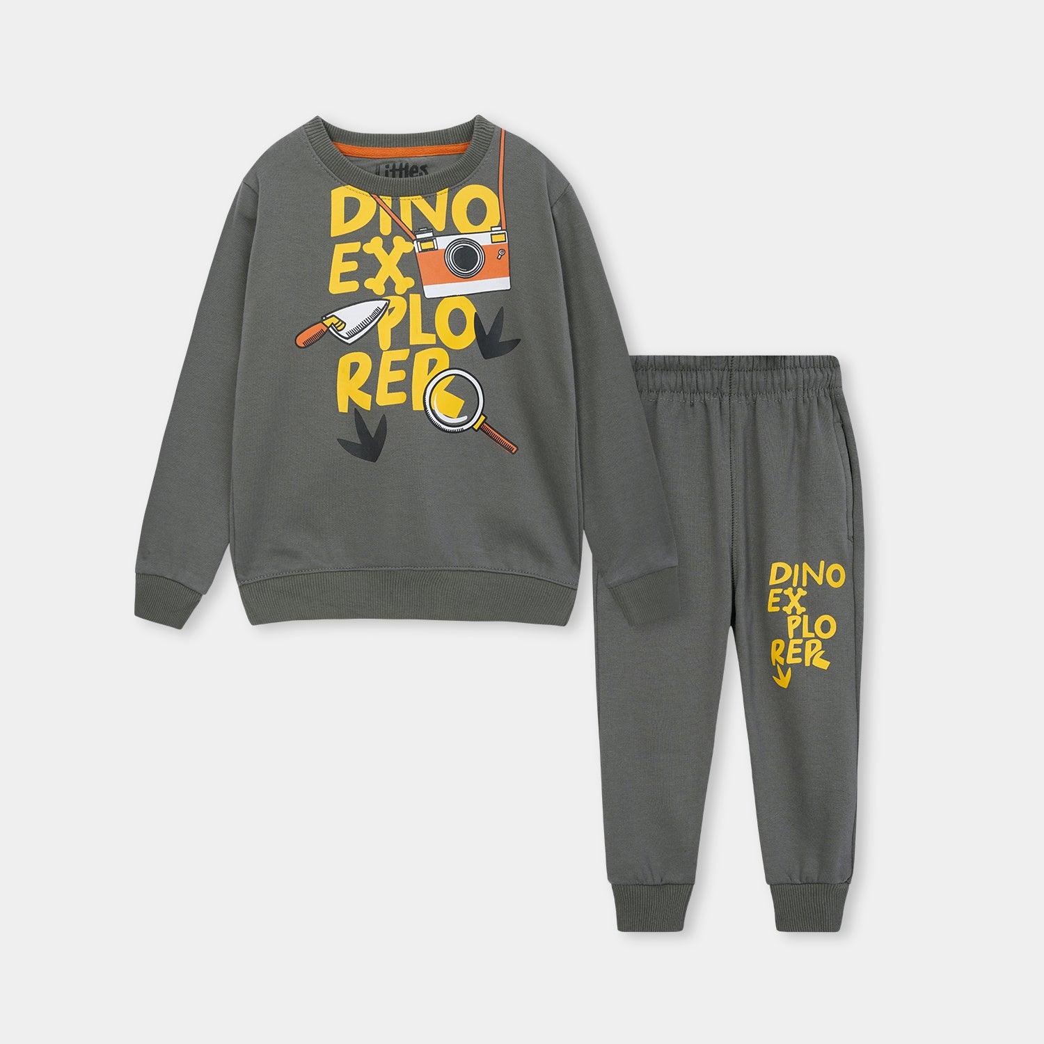 Dino Explorer Printed Fleece Suit