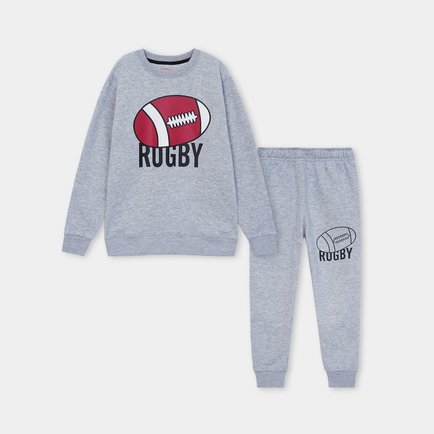 Rugby Grey Printed Fleece Suit