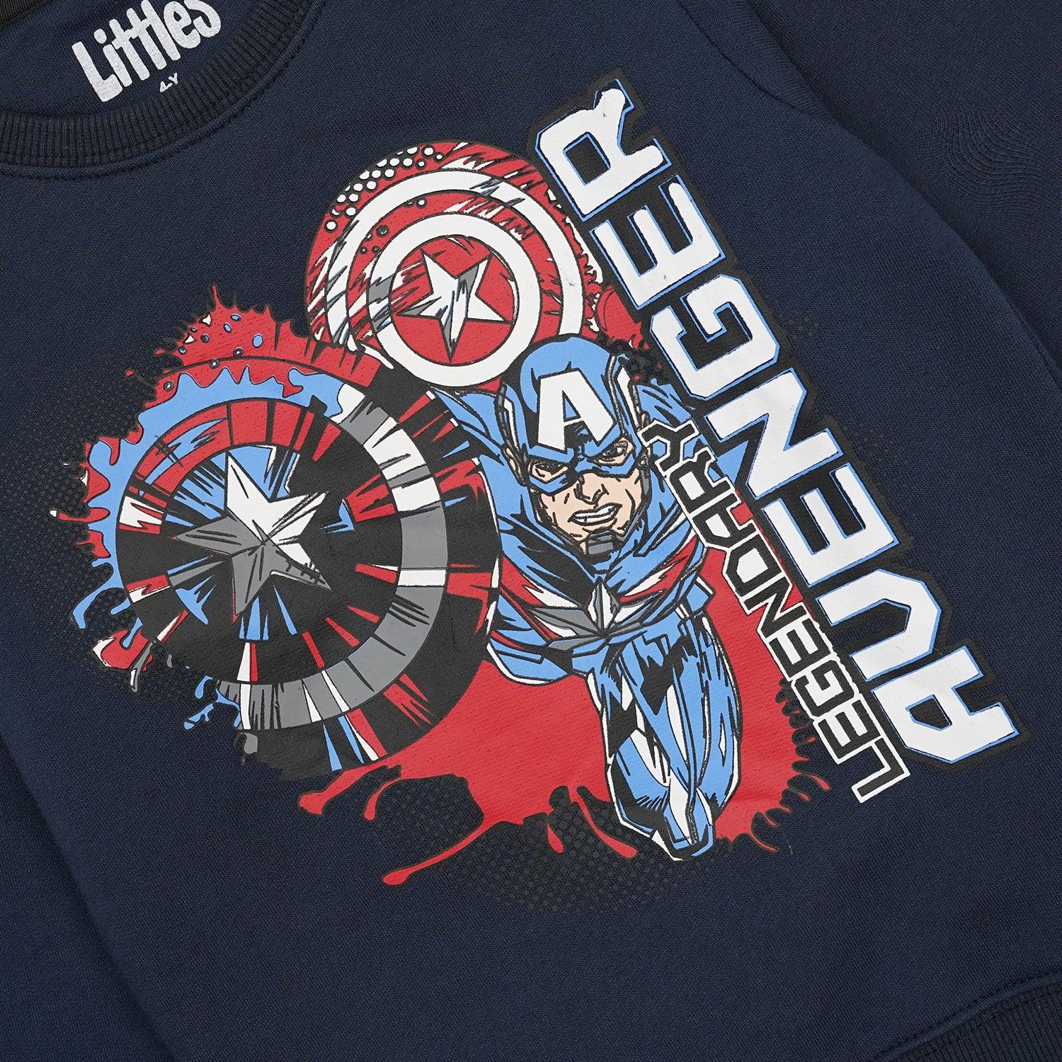 Captain America Printed Fleece Navy Suit