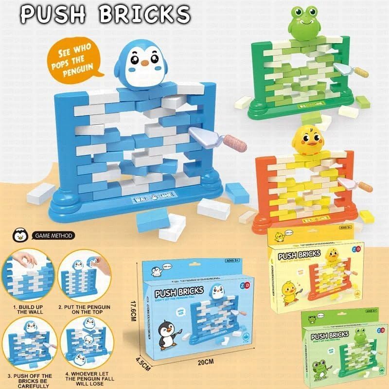 Penguin Wall Stacking Bricks Game