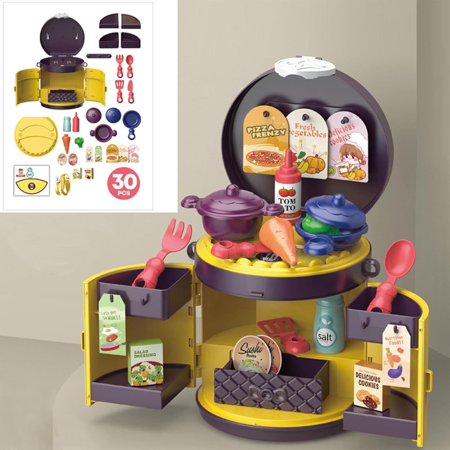 Kitchen Play House Handbag Playset 30 Pieces Set