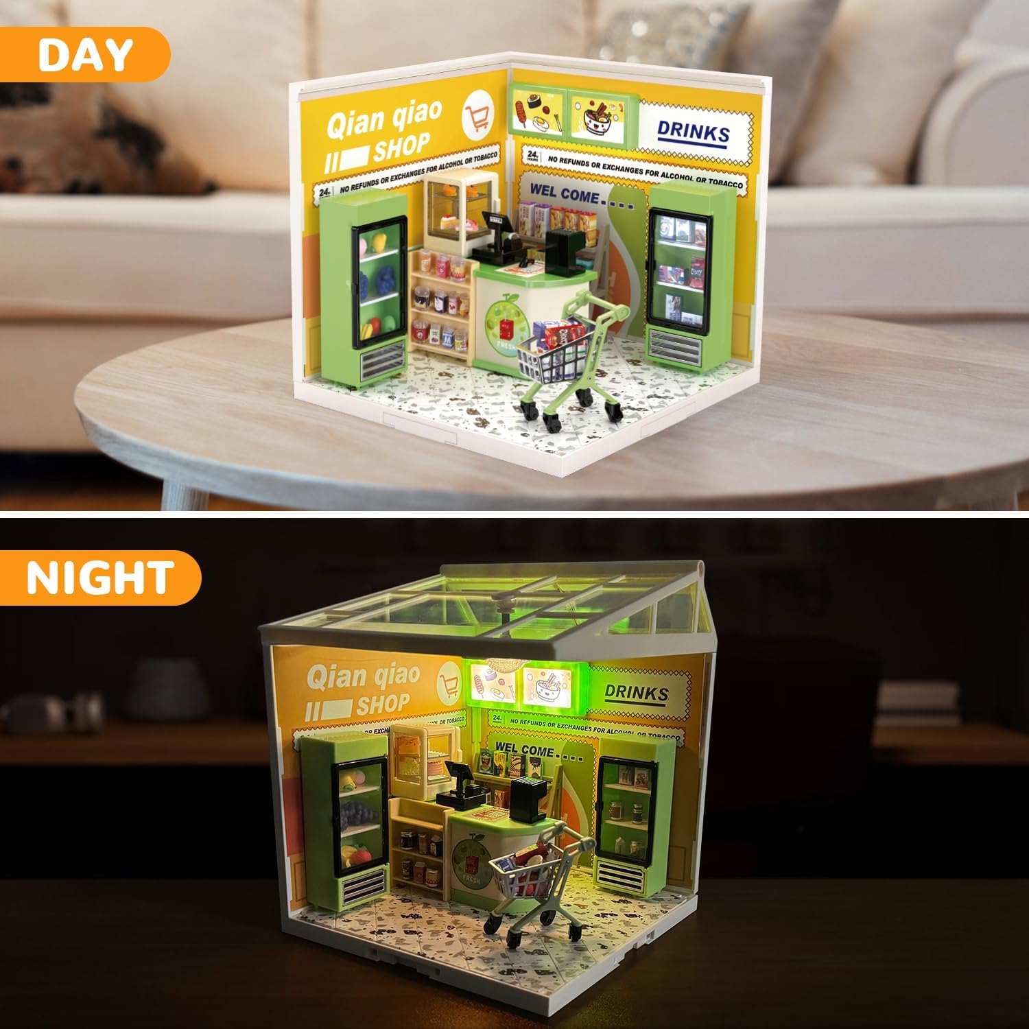 124 Pcs DIY Miniature Shopping Mart Block Set