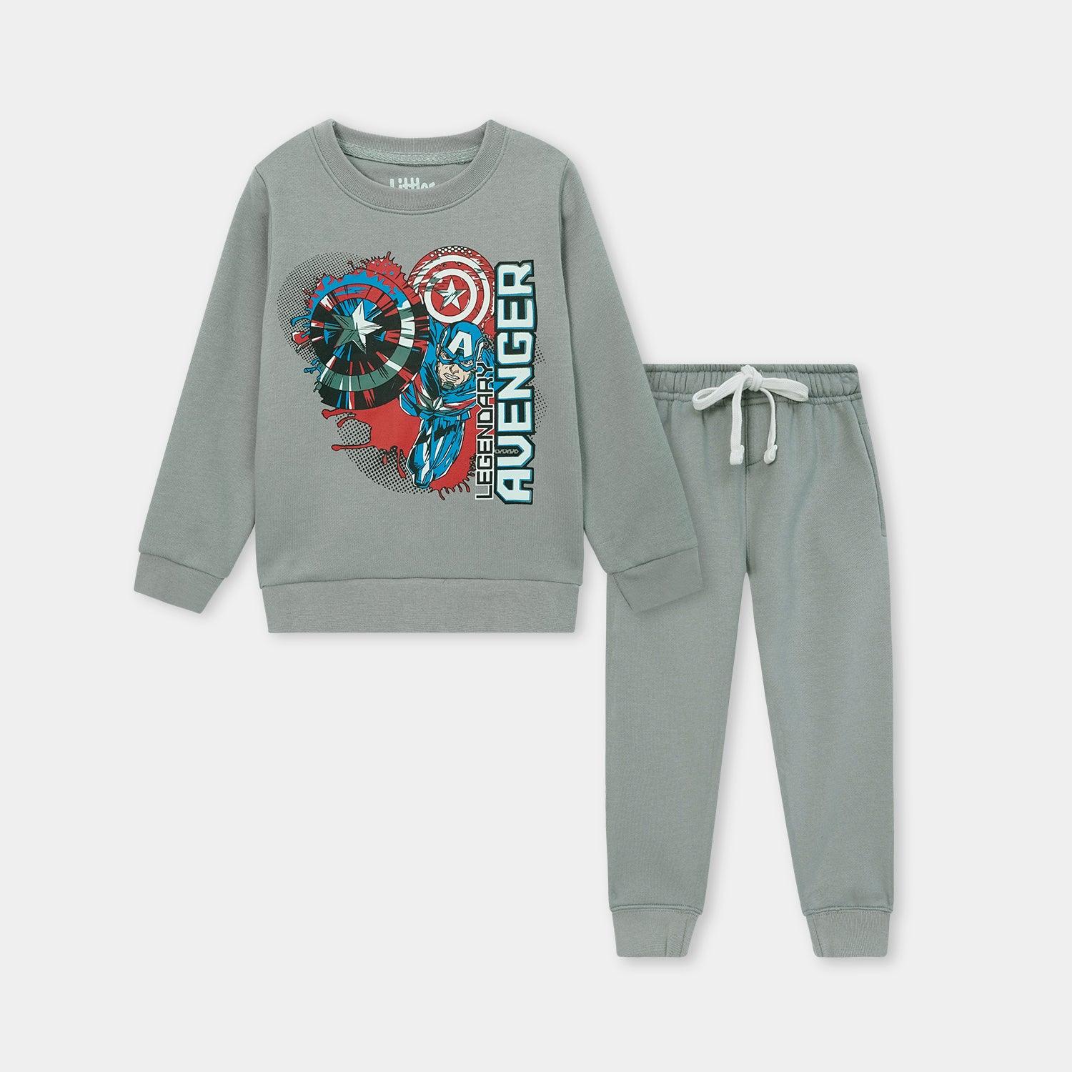 Captain America Printed Fleece Suit