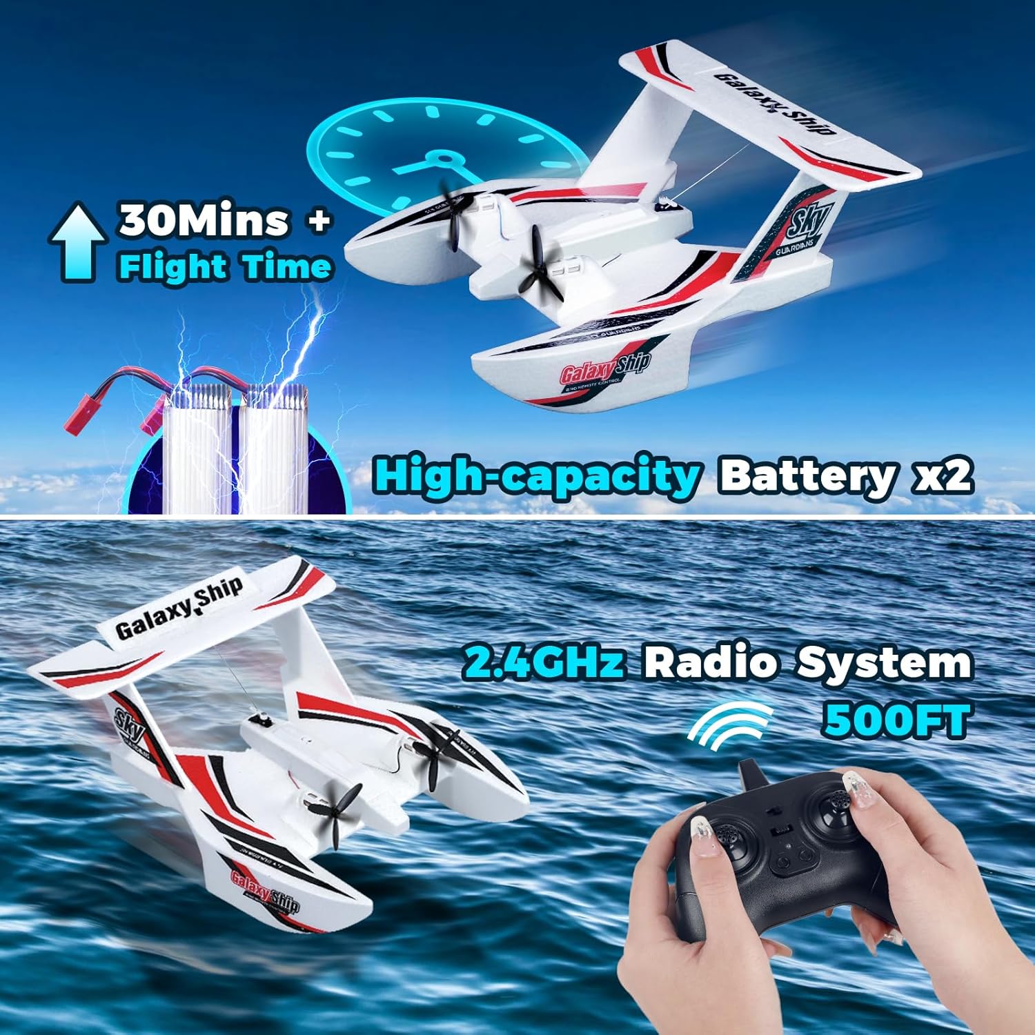 2 in 1 Remote Control Glider Galaxy Ship