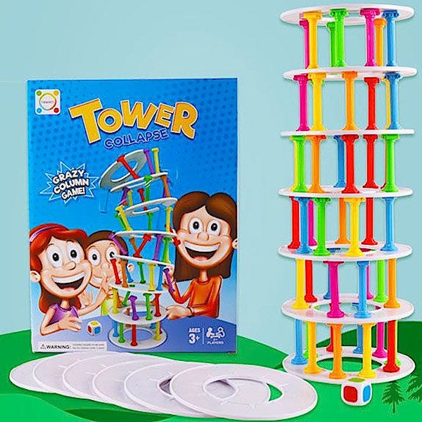 Wobbly Tower Collapse Stacking Stick Game