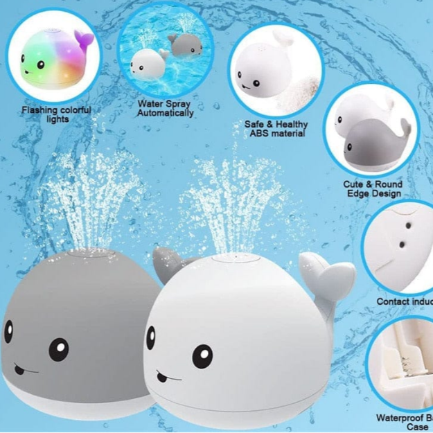 Multifunctional Bath Whale Toy With Light And Sound