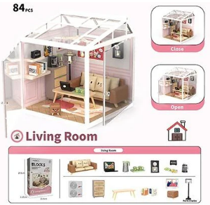 84 Pcs DIY Miniature Living Room Block Set