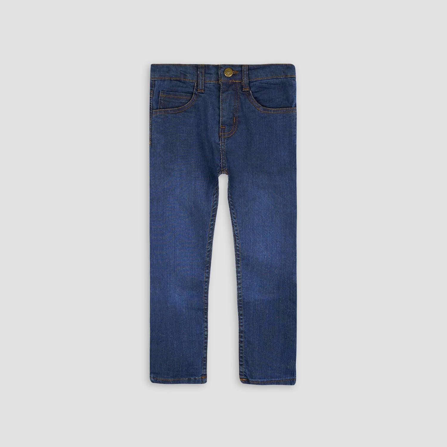 Mid Blue Slim Fit Jeans For Boys