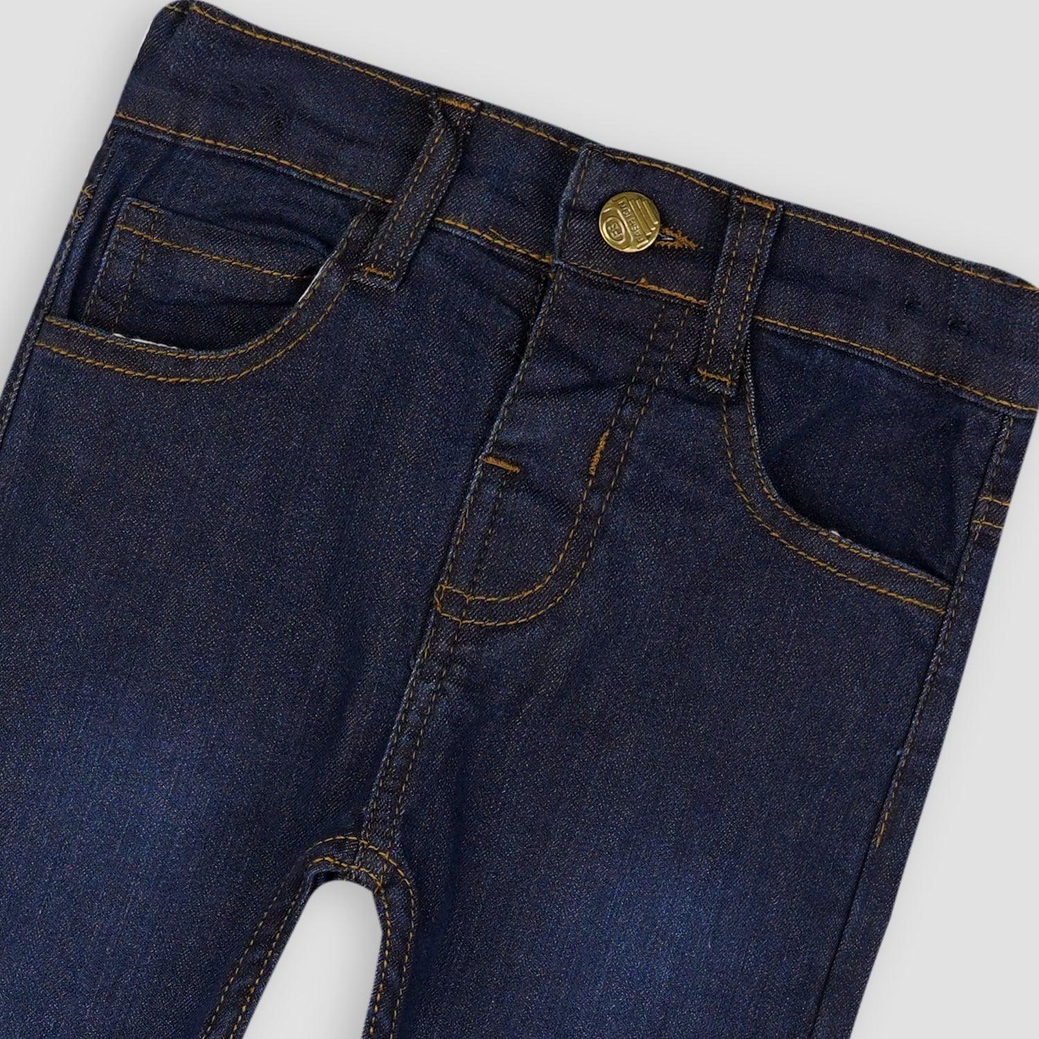 Dark Blue Slim Fit Jeans For Boys