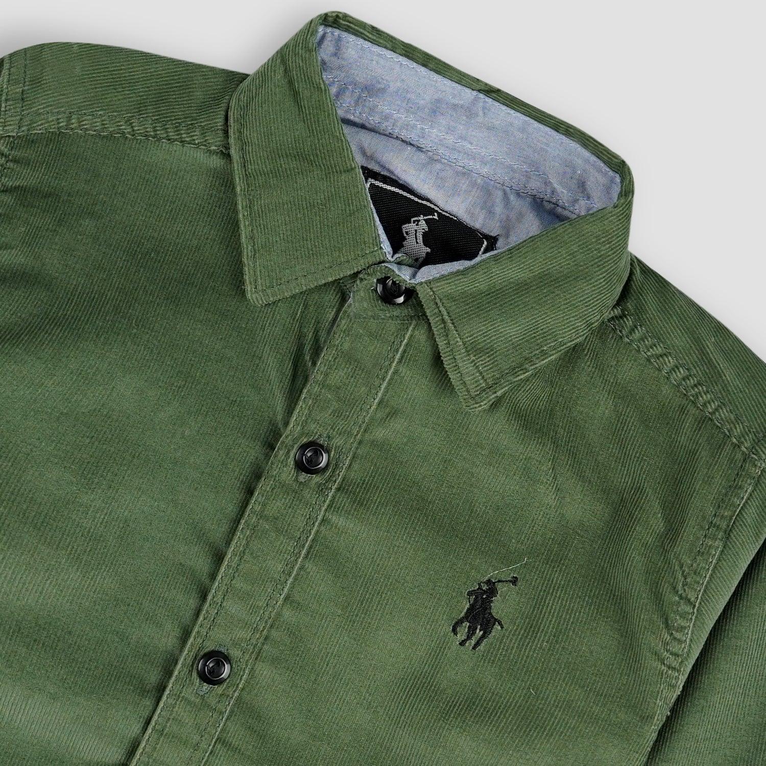 Boy's Plain Olive Shirt For Winter