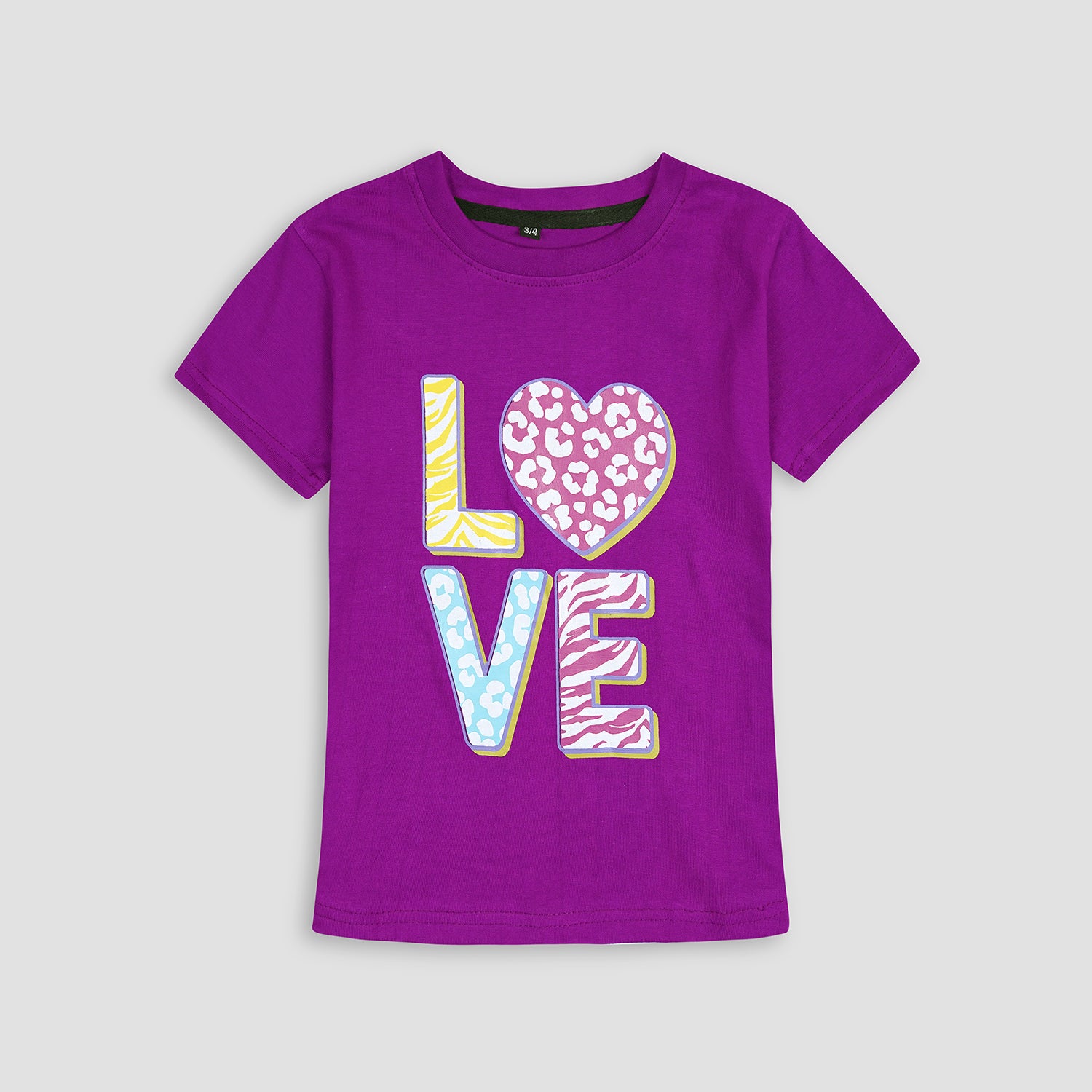 Love Printed Tee For Girls