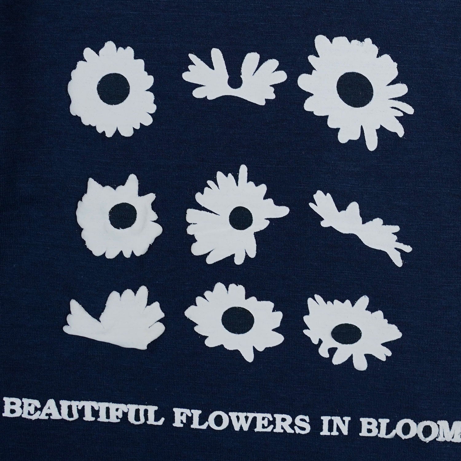 White Puffin Flowers Printed Tee For Girls