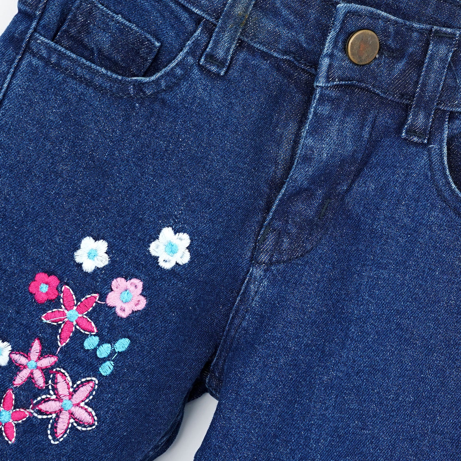 Pink Florals Denim Jeans