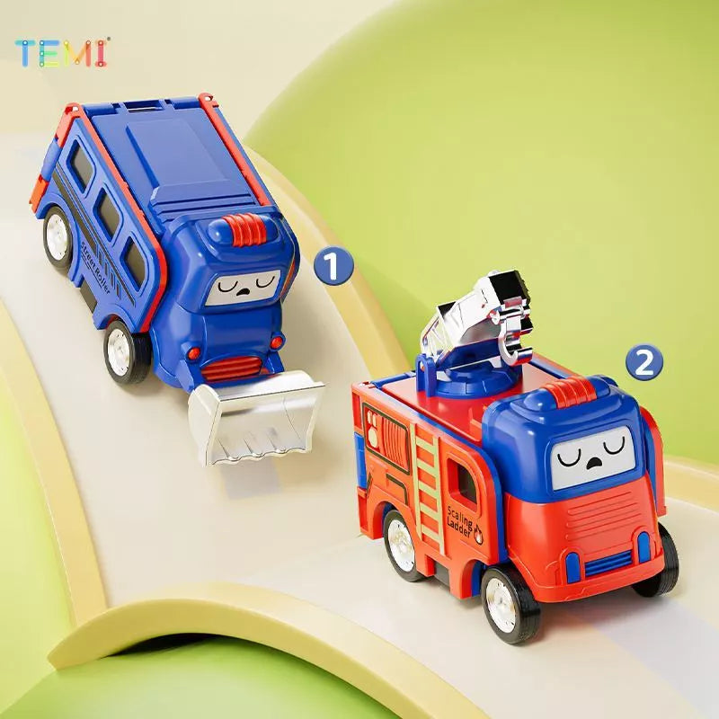 Pack Of 2 Reversible Deformation Vehicle Car