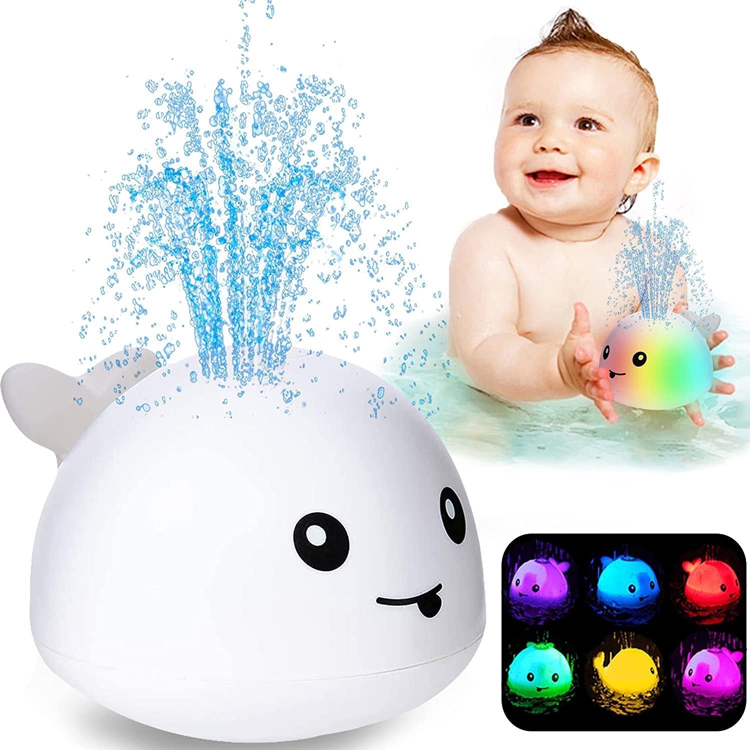 Multifunctional Bath Whale Toy With Light And Sound