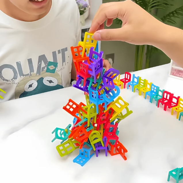 36 Pieces Acrobatic Colorfull Stacking Chair Block