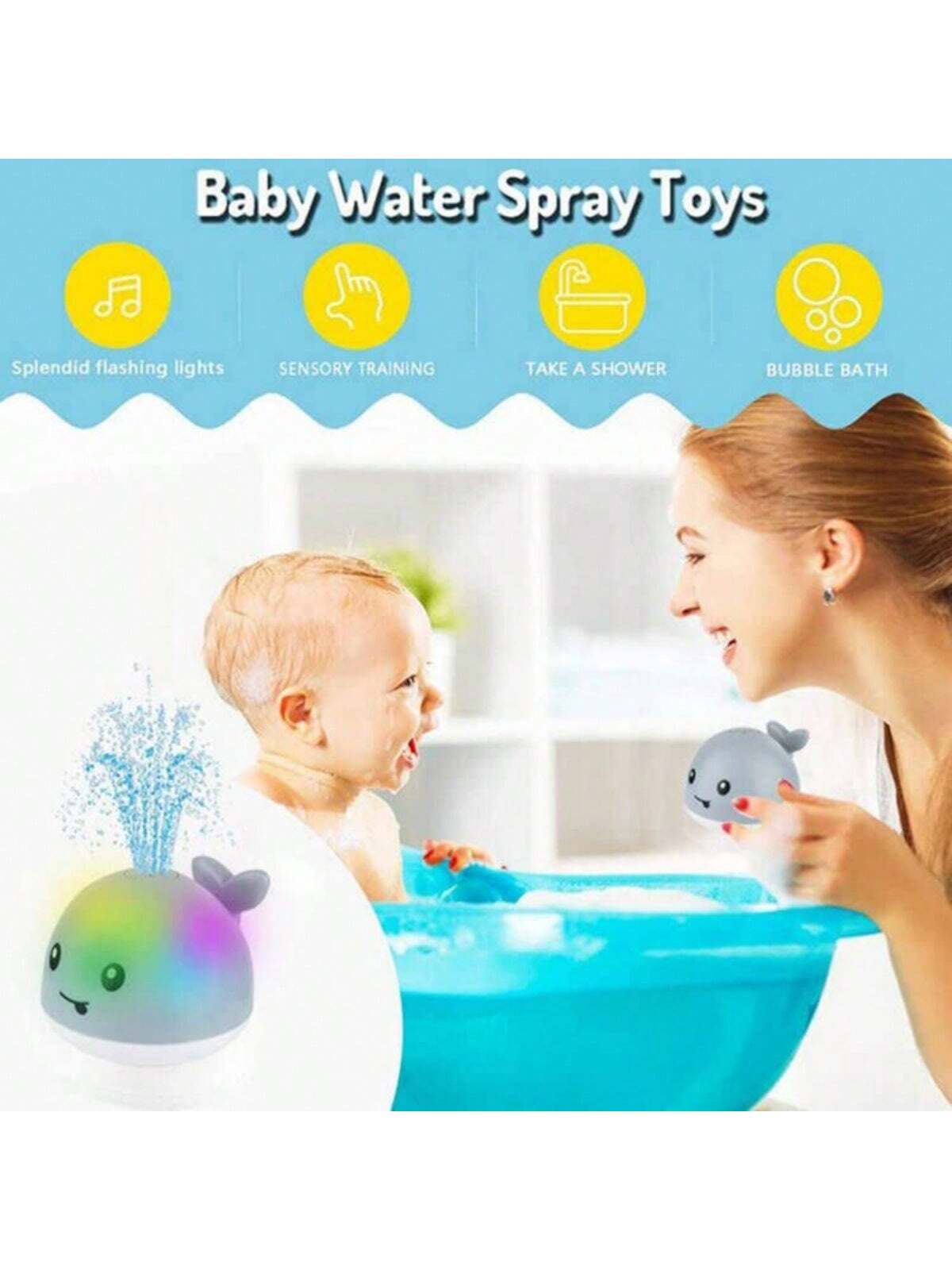 Multifunctional Bath Whale Toy With Light And Sound